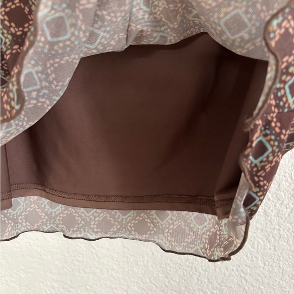 SO Geometric Patterned Mini Skirt - Brown - Picture 3 of 10